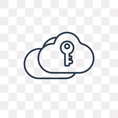 Bulut vektör anahat simgesini şeffaf arka plan üzerinde yüksek kalitede doğrusal bulut saydamlık kavramı izole olabilir kullanılan web ve mobil