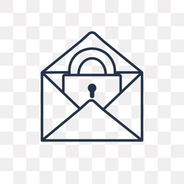 E-posta vektör anahat simgesini şeffaf arka plan üzerinde yüksek kalitede doğrusal e-posta saydamlık kavramı izole olabilir kullanılan web ve mobil