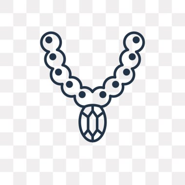 Kolye vektör anahat simgesini şeffaf arka plan üzerinde yüksek kalitede doğrusal kolye saydamlık kavramı izole olabilir kullanılan web ve mobil