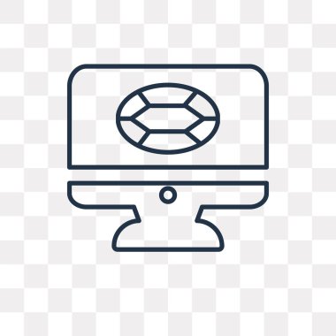 Kullandığınız web ve mobil bilgisayar vektör anahat simgesini şeffaf arka plan üzerinde yüksek kalitede doğrusal bilgisayar saydamlık kavramı izole olabilir