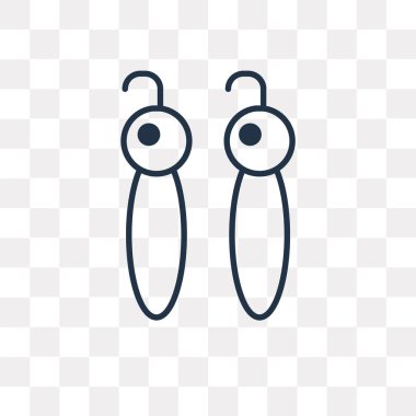 Küpe anahat simgesini şeffaf arka plan üzerinde izole vektör, yüksek kalitede doğrusal küpe saydamlık kavramı kullanılan web ve mobil olabilir