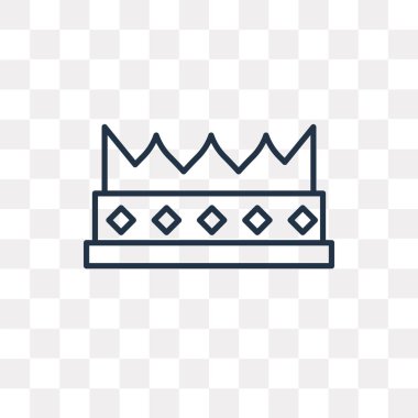 Taç vektör anahat simgesini şeffaf arka plan üzerinde yüksek kalitede doğrusal Crown saydamlık kavramı izole olabilir kullanılan web ve mobil