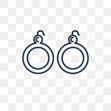 Küpe anahat simgesini şeffaf arka plan üzerinde izole vektör, yüksek kalitede doğrusal küpe saydamlık kavramı kullanılan web ve mobil olabilir