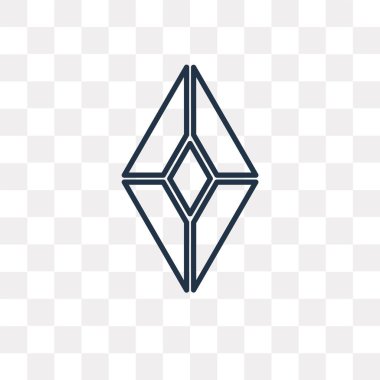 Baklava vektör anahat simgesini şeffaf arka plan üzerinde yüksek kalitede doğrusal elmas saydamlık kavramı izole olabilir kullanılan web ve mobil