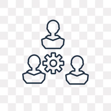 İş takım vektör anahat simgesini şeffaf arka plan üzerinde yüksek kalitede doğrusal iş takım saydamlık kavramı izole olabilir kullanılan web ve mobil