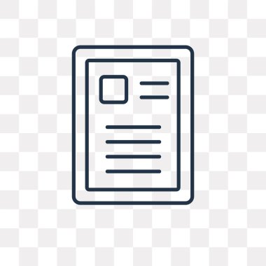 Özgeçmiş vektör anahat simgesini şeffaf arka plan üzerinde yüksek kalitede doğrusal devam saydamlık kavramı izole olabilir kullanılan web ve mobil