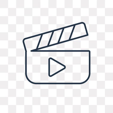 Film vektör anahat simgesini şeffaf arka plan üzerinde yüksek kalitede doğrusal film saydamlık kavramı izole olabilir kullanılan web ve mobil