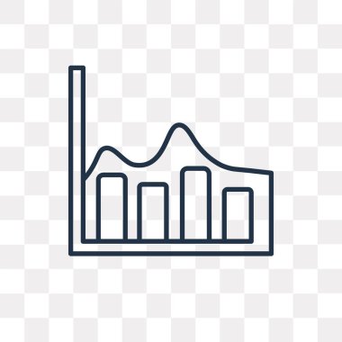 Diyagramları üzerinde şeffaf arka plan izole anahat simgesini vektör, yüksek kalitede doğrusal diyagramları saydamlık kavramı kullanılan web ve mobil olabilir