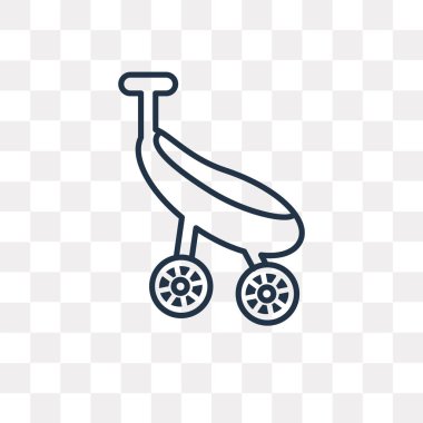 Bebek arabası vektör anahat simgesini şeffaf arka plan üzerinde yüksek kalitede doğrusal bebek arabası saydamlık kavramı izole olabilir kullanılan web ve mobil