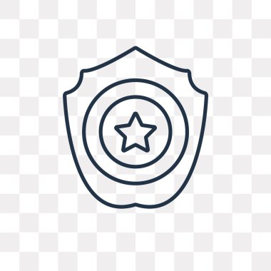 Vektör anahat simgesini şeffaf arka plan üzerinde izole polis rozeti, yüksek kalitede doğrusal polis rozeti saydamlık kavramı kullanılan web ve mobil olabilir