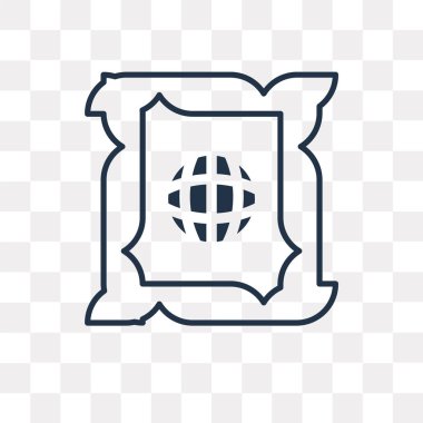 Dünya vektör anahat simgesini şeffaf arka plan üzerinde yüksek kalitede doğrusal dünya saydamlık kavramı izole olabilir kullanılan web ve mobil