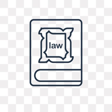 Hukuk kitap vektör anahat simgesini şeffaf arka plan üzerinde yüksek kalitede doğrusal kavramı hukuku kitap şeffaflık izole olabilir kullanılan web ve mobil