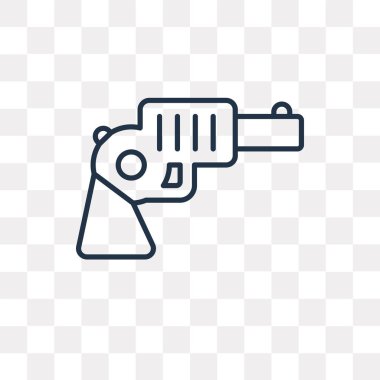 Tabanca vektör anahat simgesini şeffaf arka plan üzerinde yüksek kalitede doğrusal Revolver saydamlık kavramı izole olabilir kullanılan web ve mobil
