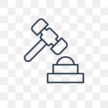 Yargıç vektör anahat simgesini şeffaf arka plan üzerinde yüksek kalitede doğrusal Yargıç saydamlık kavramı izole olabilir kullanılan web ve mobil