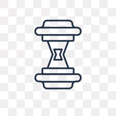 Kum saati vektör anahat simgesini şeffaf arka plan üzerinde yüksek kalitede doğrusal kum saati saydamlık kavramı izole olabilir kullanılan web ve mobil