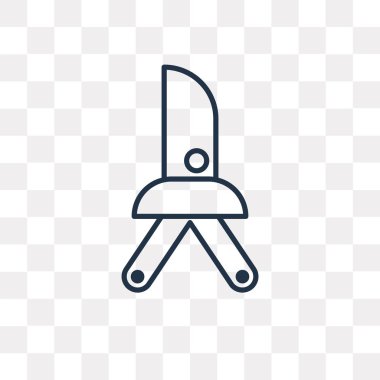 Kelebek bıçak vektör anahat simgesini şeffaf arka plan üzerinde yüksek kalitede doğrusal kelebek bıçak saydamlık kavramı izole olabilir kullanılan web ve mobil