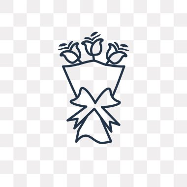 Buket vektör anahat simgesini şeffaf arka plan üzerinde yüksek kalitede doğrusal buket saydamlık kavramı izole olabilir kullanılan web ve mobil