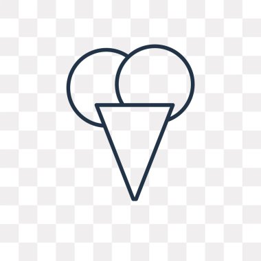 Dondurma vektör anahat simgesini şeffaf arka plan üzerinde yüksek kalitede doğrusal dondurma saydamlık kavramı izole olabilir kullanılan web ve mobil