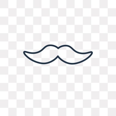 Bıyık vektör anahat simgesini şeffaf arka plan üzerinde yüksek kalitede doğrusal bıyık saydamlık kavramı izole olabilir kullanılan web ve mobil