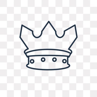 Taç vektör anahat simgesini şeffaf arka plan üzerinde yüksek kalitede doğrusal Crown saydamlık kavramı izole olabilir kullanılan web ve mobil