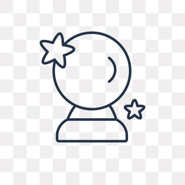 Saydam arka plan üzerinde yüksek kalitede doğrusal kristal top saydamlık kavramı izole kristal top vektör anahat simgesini kullandığınız web ve mobil olabilir