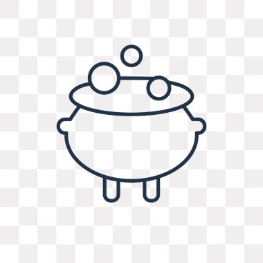 Kazan vektör anahat simgesini şeffaf arka plan üzerinde yüksek kalitede doğrusal kazan saydamlık kavramı izole olabilir kullanılan web ve mobil