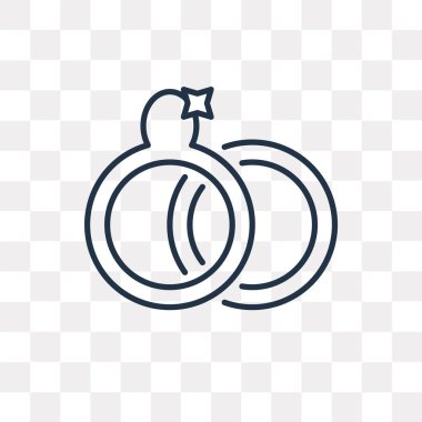 Yüzük vektör anahat simgesini şeffaf arka plan üzerinde yüksek kalitede doğrusal yüzük saydamlık kavramı izole olabilir kullanılan web ve mobil