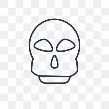 Kafatası vektör anahat simgesini şeffaf arka plan üzerinde yüksek kalitede doğrusal kafatası saydamlık kavramı izole olabilir kullanılan web ve mobil