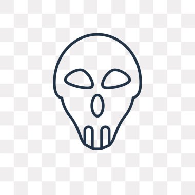 Kafatası vektör anahat simgesini şeffaf arka plan üzerinde yüksek kalitede doğrusal kafatası saydamlık kavramı izole olabilir kullanılan web ve mobil