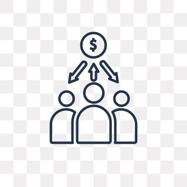 Yatırımcı vektör anahat simgesini şeffaf arka plan üzerinde yüksek kalitede doğrusal yatırımcı saydamlık kavramı izole olabilir kullanılan web ve mobil