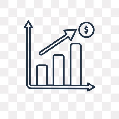 Verim vektör anahat simgesini şeffaf arka plan üzerinde yüksek kalitede doğrusal verim saydamlık kavramı izole olabilir kullanılan web ve mobil