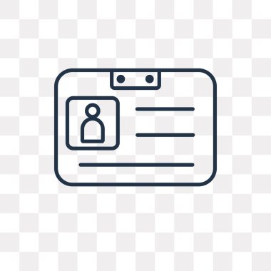 Kimliği vektör anahat simgesini şeffaf arka plan üzerinde yüksek kalitede doğrusal kimliği saydamlık kavramı izole olabilir kullanılan web ve mobil