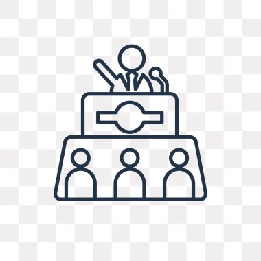 Seminer vektör anahat simgesini şeffaf arka plan üzerinde yüksek kalitede doğrusal seminer saydamlık kavramı izole olabilir kullanılan web ve mobil