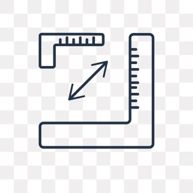 Açısal cetvel vektör anahat simgesini şeffaf arka plan üzerinde yüksek kalitede doğrusal açısal cetvel saydamlık kavramı izole olabilir kullanılan web ve mobil