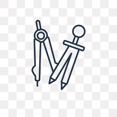 Açık pusula vektör anahat simgesini şeffaf arka plan üzerinde yüksek kalitede doğrusal açık pusula saydamlık kavramı izole olabilir kullanılan web ve mobil