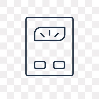 Ölçek vektör anahat simgesini şeffaf arka plan üzerinde izole tartma, yüksek kalitede doğrusal tartı ölçek saydamlık kavramı kullanılan web ve mobil olabilir