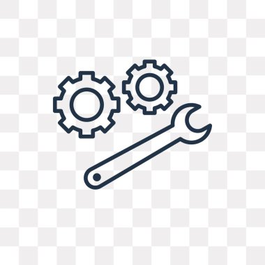 Onarım mekanizması vektör anahat simgesini şeffaf arka plan üzerinde yüksek kalitede doğrusal onarım mekanizması saydamlık kavramı izole olabilir kullanılan web ve mobil