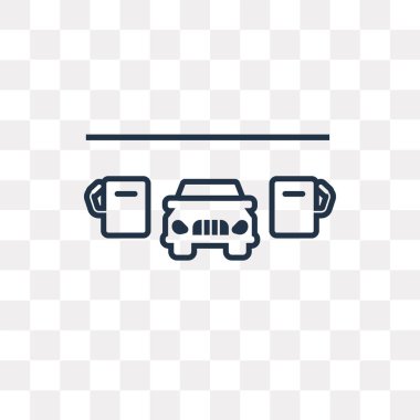 Saydam arka plan üzerinde yüksek kalitede doğrusal arabanın benzin istasyonu saydamlık kavramı içinde-ebilmek var olmak izole bir benzin istasyonu vektör anahat simgesi arabaya kullanılan web ve mobil