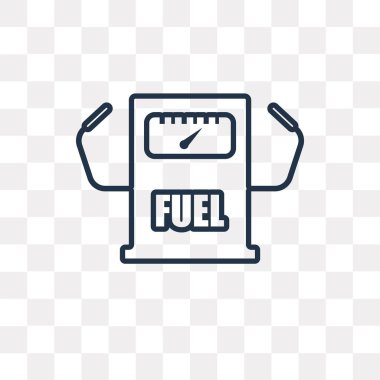 Yakıt sayaç vektör anahat simgesini şeffaf arka plan üzerinde yüksek kalitede doğrusal yakıt sayaç saydamlık kavramı izole olabilir kullanılan web ve mobil