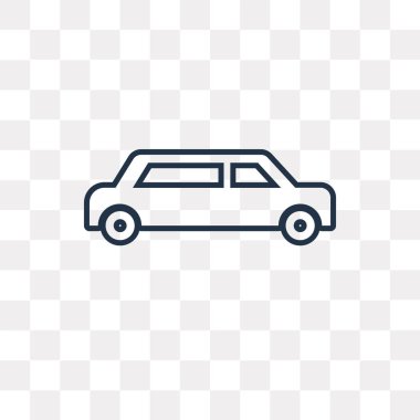 Limuzin yan görünüm vektör anahat simgesini şeffaf arka plan üzerinde yüksek kalitede doğrusal Sedan yan görünüm saydamlık kavramı kullanılan web ve mobil olabilir izole