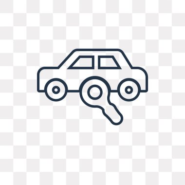 Araba vektör anahat simgesini şeffaf arka plan üzerinde yüksek kaliteli araba saydamlık kavramı kullanılan web ve mobil olabilir için arama doğrusal izole aranıyor