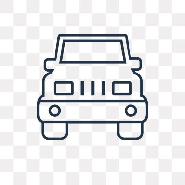 Jeep açık vektör anahat simgesini şeffaf arka plan üzerinde yüksek kalitede doğrusal Jeep açık saydamlık kavramı izole olabilir kullanılan web ve mobil