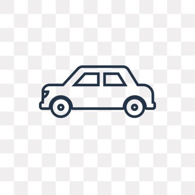 Dikdörtgen araba vektör anahat simgesini şeffaf arka plan üzerinde yüksek kalitede doğrusal dikdörtgen araba saydamlık kavramı izole olabilir kullanılan web ve mobil