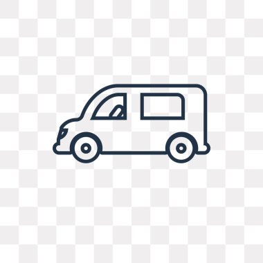 Van bakan sol vektör anahat simgesini şeffaf arka plan üzerinde yüksek kalitede doğrusal Van sola bakacak şekilde saydamlık kavramı izole olabilir kullanılan web ve mobil