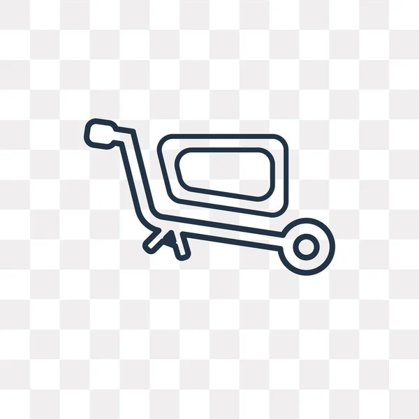 Trolley Vector Esquema Icono Aislado Sobre Fondo Transparente Concepto Transparencia — Vector de stock