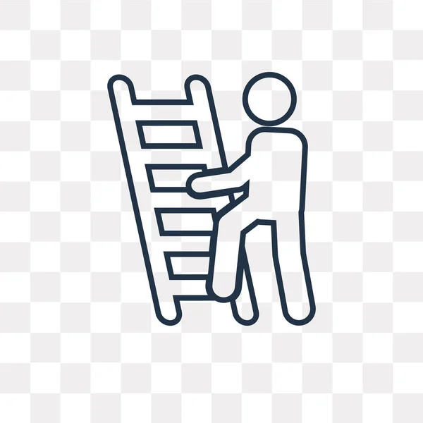 Ladder Vector Overzicht Pictogram Geïsoleerd Transparante Achtergrond Hoge Kwaliteit Lineaire — Stockvector