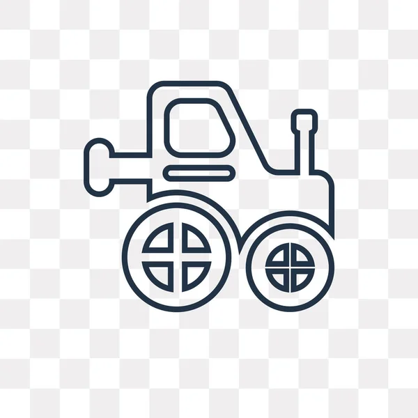 Tractor Vector Esquema Icono Aislado Sobre Fondo Transparente Concepto Transparencia — Archivo Imágenes Vectoriales
