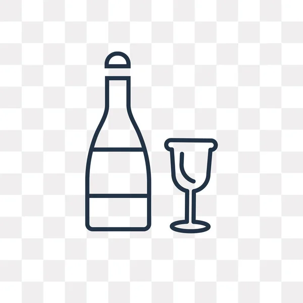 Champagne Vector Overzicht Pictogram Geïsoleerd Transparante Achtergrond Hoge Kwaliteit Lineaire — Stockvector