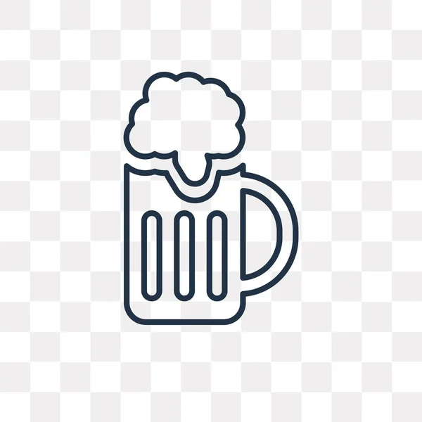 Icono Contorno Vector Cerveza Aislado Sobre Fondo Transparente Concepto Transparencia — Vector de stock