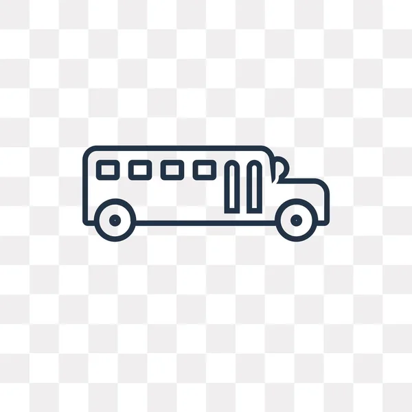 Icono Del Contorno Del Vector Del Autobús Escolar Aislado Sobre — Vector de stock